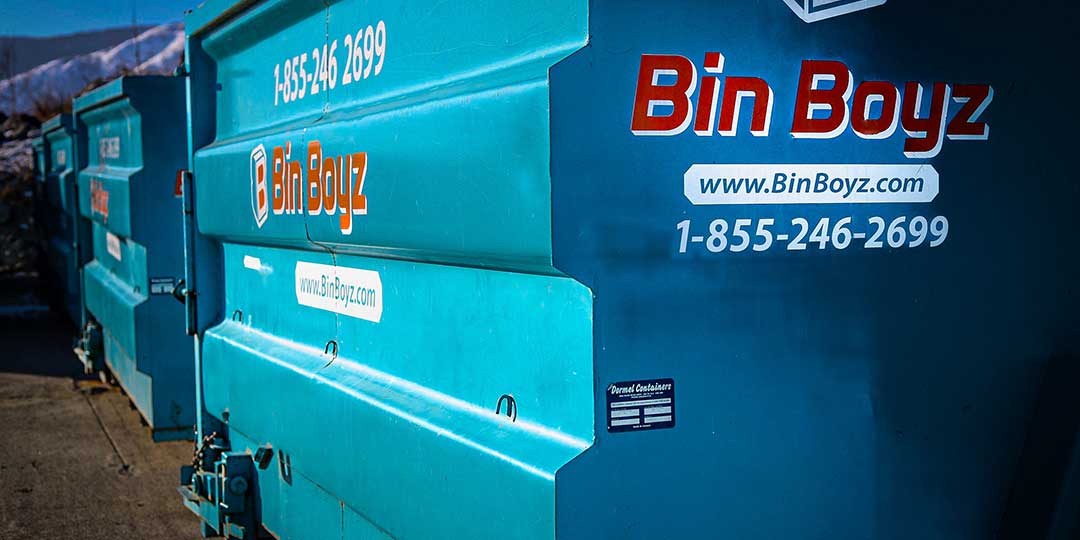 Bin Boyz closeup of bin with phone number 2621 colouring is strange